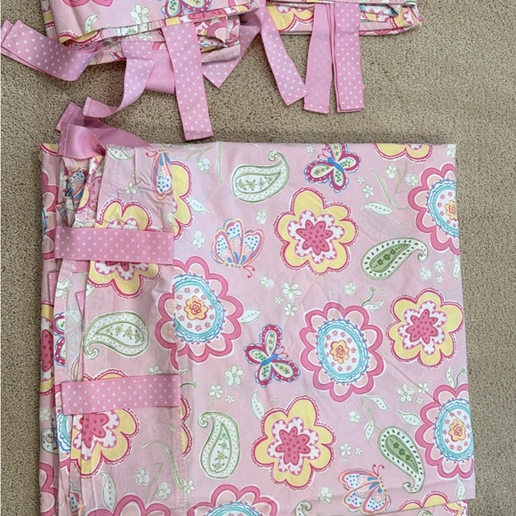Pottery Barn Kids Pink Butterfly Samantha Full QueenDuvet Cover + 2 Pillow Shams